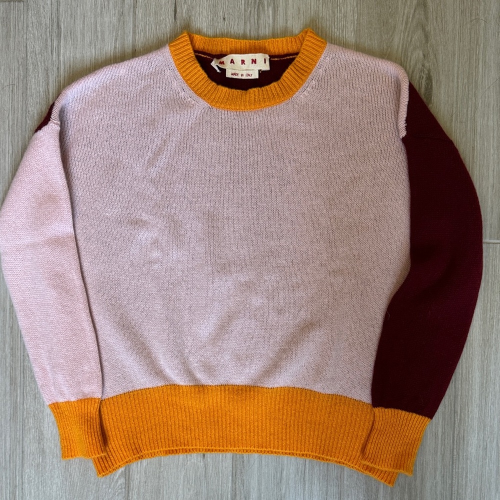 Marni Crewneck Sweater - Pink, Burgundy, and Orange